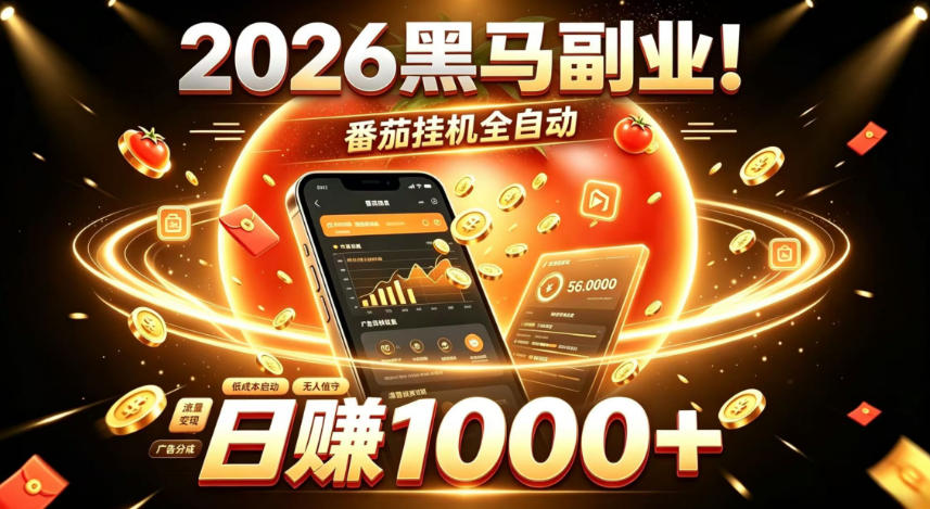 2026黑马副业！番茄挂G全自动日入1000+，操作最简单、门槛最低的线上轻资产项目【揭秘】-第一资源库