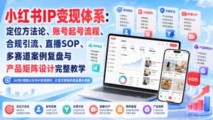 小红书IP变现体系:定位方法论、账号起号流程、合规引流、直播SOP、多赛道案例复盘与产品矩阵设计完整教学-第一资源库
