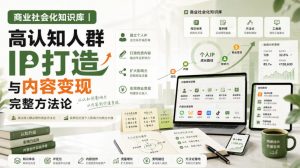 商业社会化知识库｜高认知人群IP打造与内容变现完整方法论【文档】-第一资源库