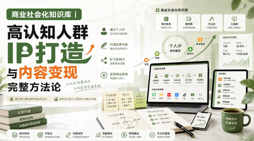 商业社会化知识库｜高认知人群IP打造与内容变现完整方法论【文档】-第一资源库