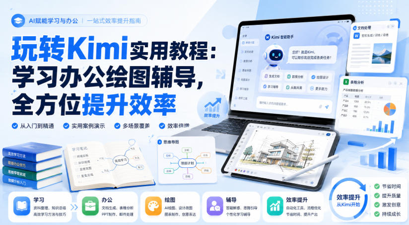 玩转Kimi实用教程：学习办公绘图辅导，全方位提升效率-第一资源库