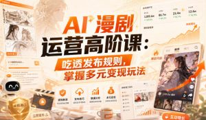 AI漫剧运营高阶课:吃透发布规则,掌握多元变现玩法-第一资源库