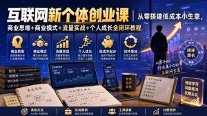 互联网新个体创业课|从零搭建低成本小生意,商业思维+商业模式+流量实战+个人成长全闭环教程(更新0922)-第一资源库
