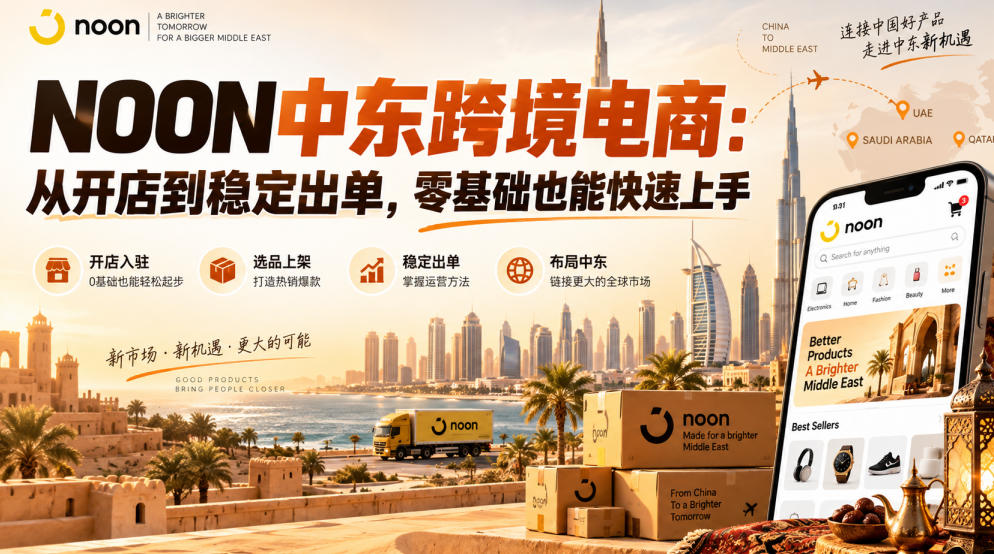 NOON中东跨境电商：从开店到稳定出单，零基础也能快速上手（更新2026）-第一资源库