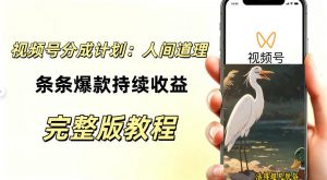 视频号新玩法之AI动漫画风励志视频，不用会画画、不用拍摄，持续化收益，详细拆解-第一资源库