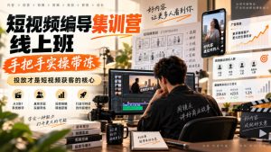 短视频编导集训营线上班，手把手实操带冻，投放才是短视频获客的核心-第一资源库