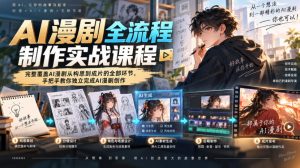 AI漫剧全流程制作实战课程，完整覆盖AI漫剧从构思到成片的全部环节，手把手教你独立完成AI漫剧创作-第一资源库