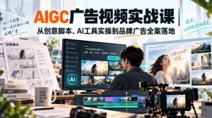 AIGC广告视频实战课|从创意脚本、AI工具实操到品牌广告全案落地-第一资源库