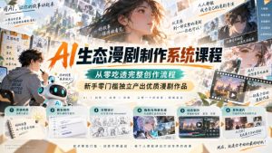 AI生态漫剧制作系统课程,从零吃透完整创作流程,新手零门槛独立产出优质漫剧作品-第一资源库