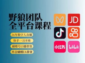 野狼团队2026新版全平台短视频带货教学,打开流量突破口,开始Ai带货(更新0903)-第一资源库