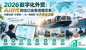 2026数字化外贸：AI时代的出口业务流程实务，完整还原”从零到一、从一到收款”的外贸全流程-第一资源库