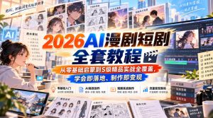 【无水印】2026AI漫剧短剧全套教程,从零基础启蒙到S级精品实战全覆盖,学会即落地、制作即变现-第一资源库