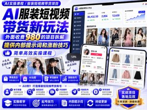 外面收费980AI快手带货系统课程，内部课程首次外放，操作简单高效，一分钟一条爆款视频-第一资源库