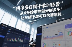 拼多多日销千单训练营,从0开始带你做好拼多多,让日销千单可以快速复制(更新26年9月)-第一资源库
