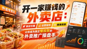 开一家賺钱的外卖店:新店引爆·运营提效·精准投放,让你成为真正懂投放的外卖推广操盘手-第一资源库