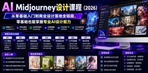 AI Midjourney设计课程（2026），从零基础入门到商业设计落地全链路，零基础也能掌握专业AI设计能力（更新1007）-第一资源库