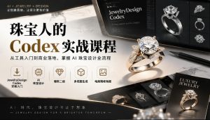 珠宝人的Codex实战课程｜JewelryDesign Codex安装入门、AI珠宝设计、爆款二创、多视图生成、电商精修海报全链路教学-第一资源库