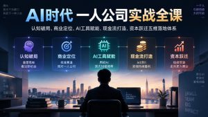 AI时代一人公司实战全课|认知破局、商业定位、AI工具赋能、现金流打造、资本跃迁五维落地体系-第一资源库