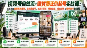 视频号自然流+微付费正价起号实战课:系统掌握直播推流逻辑、自然流起号、低成本投流、爆款选品、成交话术与憋单技巧全流程-第一资源库
