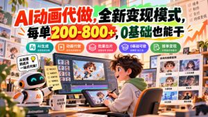 AI动画代做，全新变现模式，每单200-800+，0基础也能干【揭秘】-第一资源库