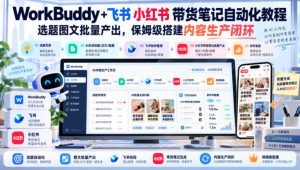 WorkBuddy+飞书小红书带货笔记自动化教程,选题图文批量产出,保姆级搭建内容生产闭环【文档】-第一资源库