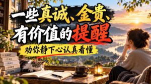付费文章：一些真诚、金贵、有价值的提醒，劝你静下心认真看懂-第一资源库