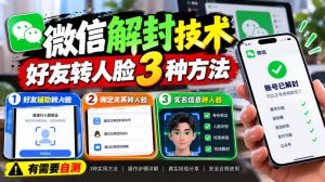 微信解封技术，好友转人脸3种方法，外来技术，有需要自测-第一资源库