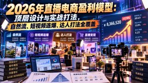 2026年直播电商盈利模型:顶层设计与实战打法,自然流、短视频连爆、达人打法全覆盖-第一资源库
