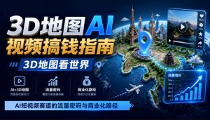 3D地图AI视频搞钱指南，3D地图看世界，AI短视频赛道的流量密码与商业化路径【文档】-第一资源库