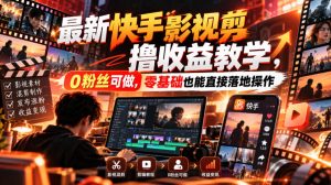 最新快手影视混剪撸收益教学，0粉丝可做，零基础也能直接落地操作-第一资源库