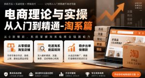 电商理论与实操从入门到精通-淘系篇,从零搭建淘宝店铺,吃透淘系底层规则,稳步出单做爆款-第一资源库