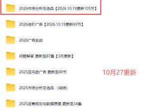 2026亚马逊视频教程，学习我们的商业模式，以及2026最新的选品及运营经验（更新1027）-第一资源库
