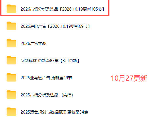 2026亚马逊视频教程，学习我们的商业模式，以及2026最新的选品及运营经验（更新1027）-第一资源库